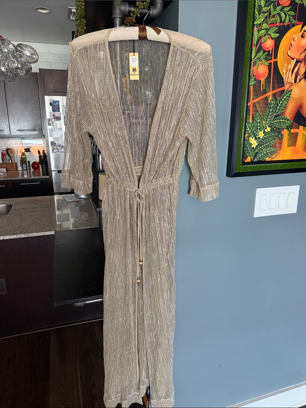 Dolcessa Metallic Gold Maxi Coverup. **PRICE IMPROVEMENT***